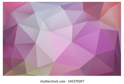 Light Purple Pink Low poly crystal background. Polygon design pattern. Low poly vector illustration, low polygon background.