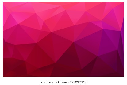 Light Purple Pink polygonal illustration, which consist of triangles. Triangular pattern for your business design. Geometric background in Origami style with gradient. 