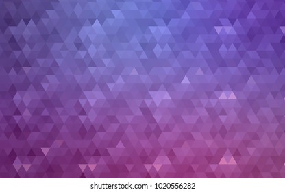 Light Purple, Pink vector abstract mosaic pattern. Triangular geometric sample with gradient.  The best triangular design for your business.