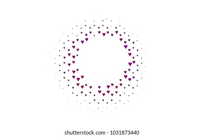 Light Purple, Pink vector abstract small hearts on white background. Template for valentine day with sweet, romantic concept. Amazing pattern for your design, banner, leaflet.