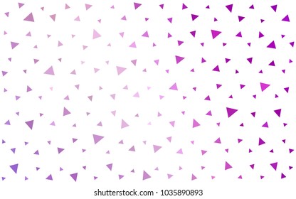 Light Purple, Pink vector abstract colorful background, which consist of triangles. Pattern with colored triangles on white background.