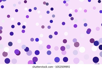 Light Purple, Pink vector abstract pattern with circles. Geometry template for your business design. Background with colored spheres.