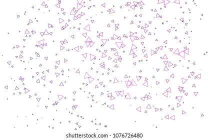 Light Purple, Pink vector abstract colorful background, which consist of triangles. Pattern with colored triangles on white background.