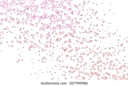 Light Purple, Pink vector abstract colorful background, which consist of triangles. Pattern with colored triangles on white background.