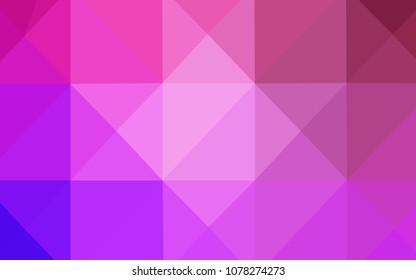 Light Purple, Pink vector abstract polygonal background. Triangular geometric sample with gradient.  That new template can be used for your brand book.