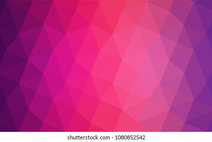 Light Purple, Pink vector abstract mosaic background. Shining polygonal illustration, which consist of triangles. Textured pattern can be used for background.