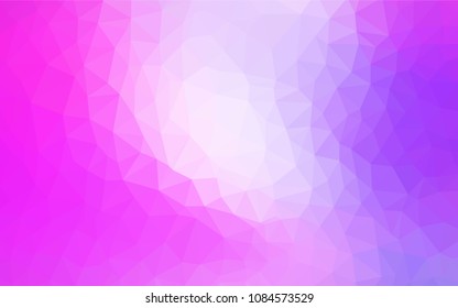 Light Purple, Pink vector abstract polygonal template. Triangular geometric sample with gradient.  Brand new design for your business.