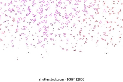 Light Purple, Pink vector abstract colorful background, which consist of triangles. Pattern with colored triangles on white background.