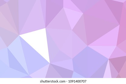 Light Purple, Pink vector abstract polygonal pattern. Triangular geometric sample with gradient.  Textured pattern for your backgrounds.