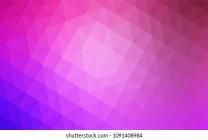 Light Purple, Pink vector abstract mosaic backdrop. Geometric illustration in Origami style with gradient.  A completely new design for your leaflet.