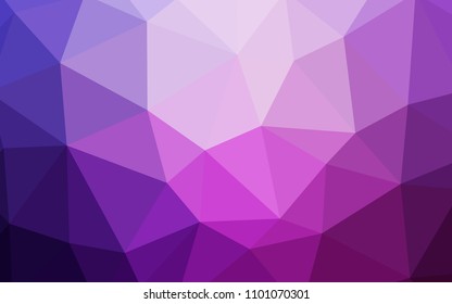 Light Purple, Pink vector abstract mosaic backdrop. Glitter abstract illustration with an elegant triangles. Brand new style for your business design.