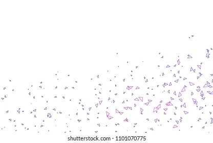 Light Purple, Pink vector abstract colorful background, which consist of triangles. Pattern with colored triangles on white background.