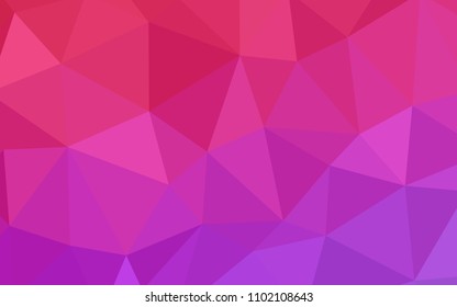 Light Purple, Pink vector abstract polygonal pattern. A completely new color illustration in a polygonal style. Triangular pattern for your design.