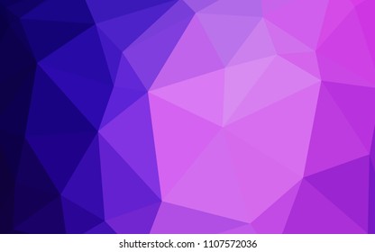 Light Purple, Pink vector abstract polygonal template. Shining polygonal illustration, which consist of triangles. Brand new style for your business design.