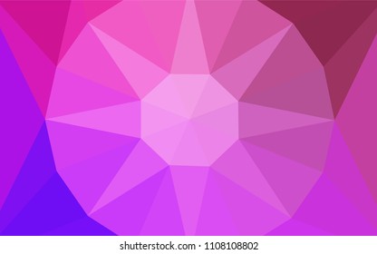 Light Purple, Pink vector abstract mosaic backdrop with a diamond. Modern abstract illustration with triangles. Template for cell phone's backgrounds.