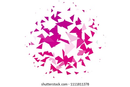 Light Purple, Pink vector abstract colorful background, which consist of triangles. Pattern with colored triangles on white background.