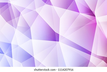 Light Purple, Pink vector abstract mosaic pattern. Modern abstract illustration with triangles. Textured pattern for your backgrounds.