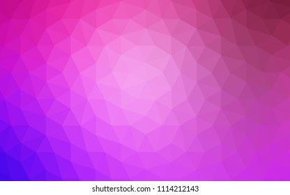 Light Purple, Pink vector abstract mosaic background. Geometric illustration in Origami style with gradient.  Brand new style for your business design.