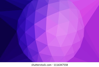 Light Purple, Pink vector abstract polygonal pattern with a gem in a centre. Shining colorful illustration with triangles. Brand new style for your business design.