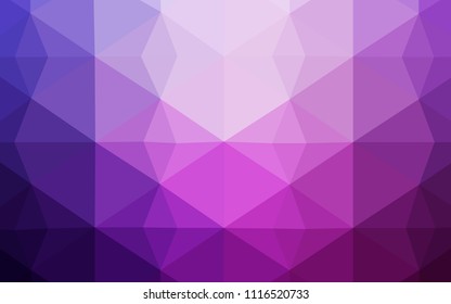 Light Purple, Pink vector abstract mosaic backdrop. Geometric illustration in Origami style with gradient.  Triangular pattern for your business design.