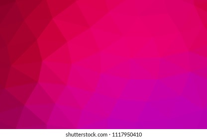 Light Purple, Pink vector abstract mosaic low poly abstract mosaic. Creative illustration in halftone style with gradient. The best triangular design for your business.