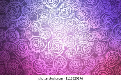 Light Purple, Pink vector abstract doodle pattern. Roses on elegant natural pattern with gradient. A new texture for your design.