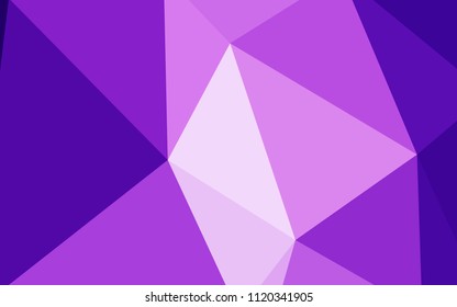 Light Purple, Pink vector abstract polygonal pattern. Creative illustration in halftone style with triangles. Completely new template for your banner.