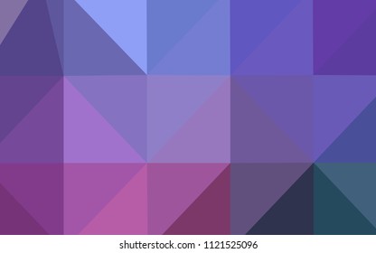 Light Purple, Pink vector abstract polygonal template. Creative illustration in halftone style with gradient. Triangular pattern for your business design.