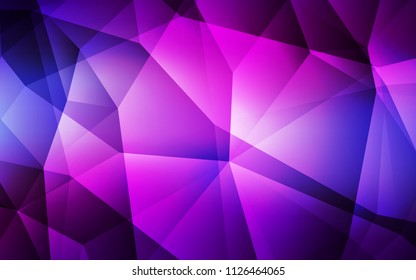 Light Purple, Pink vector abstract polygonal pattern. A sample with polygonal shapes. New template for your brand book.