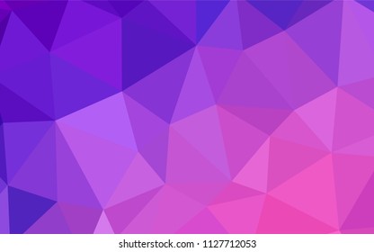 Hellviolett, rosafarbene Vektorillustration, abstrakter Mosaikhintergrund. Farbige Illustration im abstrakten Stil mit Dreiecken. Texturierte Muster für Ihre Hintergründe.