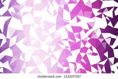 Light Purple, Pink vector abstract mosaic backdrop. Creative illustration in halftone style with triangles. A new texture for your web site.