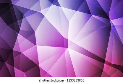 Light Purple, Pink vector abstract mosaic background. A sample with polygonal shapes. Template for cell phone's backgrounds.