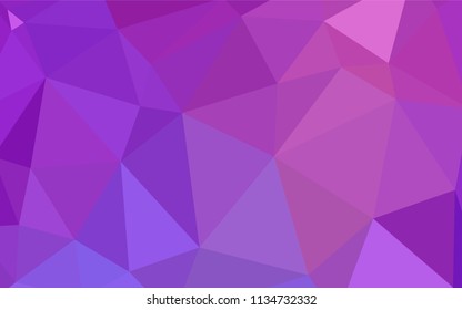 Light Purple, Pink vector abstract mosaic backdrop. Geometric illustration in Origami style with gradient.  Template for cell phone's backgrounds.