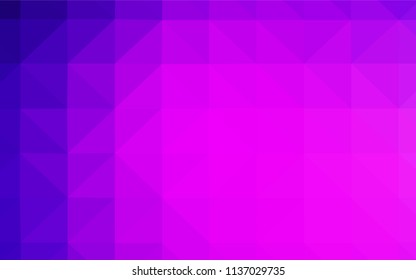 Light Purple, Pink vector abstract mosaic pattern. Triangular geometric sample with gradient.  Completely new template for your banner.
