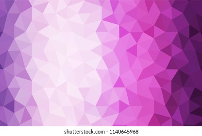 Light Purple, Pink vector abstract mosaic background. Colorful abstract illustration with triangles. Triangular pattern for your design.