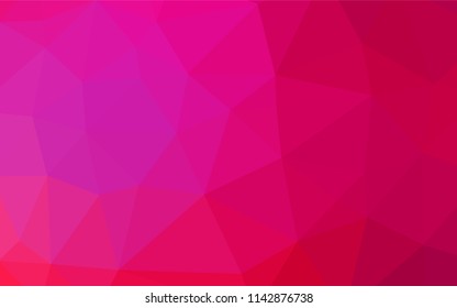 Light Purple, Pink vector abstract polygonal cover. Triangular geometric sample with gradient.  The best triangular design for your business.