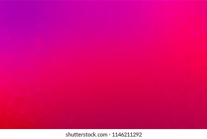 Light Purple, Pink vector abstract mosaic pattern. Triangular geometric sample with gradient.  The best triangular design for your business.