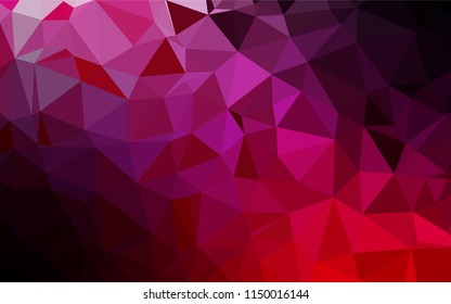 Light Purple, Pink vector abstract polygonal texture. Creative illustration in halftone style with gradient. Triangular pattern for your business design.