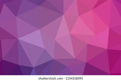 Light Purple, Pink vector abstract mosaic pattern. Creative illustration in halftone style with triangles. Best triangular design for your business.