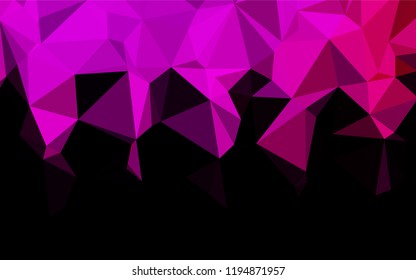 Light Purple, Pink vector abstract mosaic pattern. Triangular geometric sample with gradient.  The best triangular design for your business.