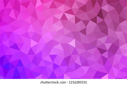 Light Purple, Pink vector abstract polygonal background. Shining polygonal illustration, which consist of triangles. Completely new template for your banner.