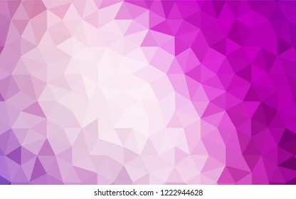 Light Purple, Pink vector abstract mosaic pattern. Glitter abstract illustration with an elegant triangles. Brand new design for your business.