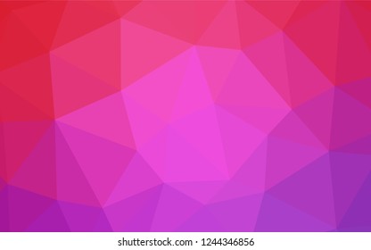 Light Purple, Pink vector abstract mosaic background. A sample with polygonal shapes. Brand new design for your business.
