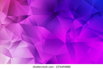 Light Purple, Pink vector abstract mosaic backdrop. Creative geometric illustration in Origami style with gradient. Completely new template for your banner.