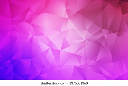 Light Purple, Pink vector abstract polygonal template. Modern abstract illustration with triangles. New template for your brand book.