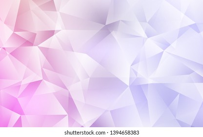 Light Purple, Pink vector abstract mosaic backdrop. Colorful illustration in polygonal style with gradient. A completely new design for your leaflet.