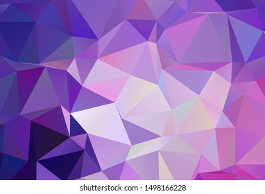 Light Purple, Pink vector abstract polygonal template. Colorful illustration in polygonal style with gradient. Brand new style for your business design.