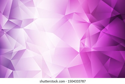 Light Purple, Pink vector abstract mosaic backdrop. Creative illustration in halftone style with triangles. A new texture for your web site.