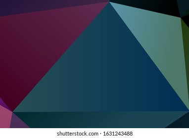 Light Purple, Pink vector abstract polygonal template. Triangular geometric sample with gradient.  Completely new template for your banner.