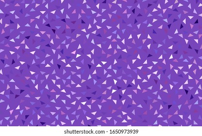 Light Purple, Pink vector abstract colorful background, which consist of triangles. Pattern with colored triangles on white background.